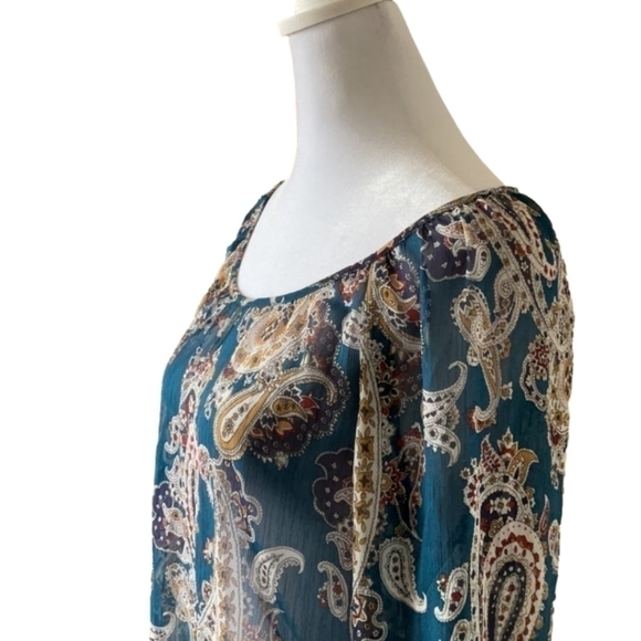 Lucky Brand Sheer Paisley Blouse - Picture 5 of 12